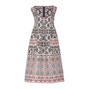 Anna Sui Peacocks And Flowers Cotton Midi Dress